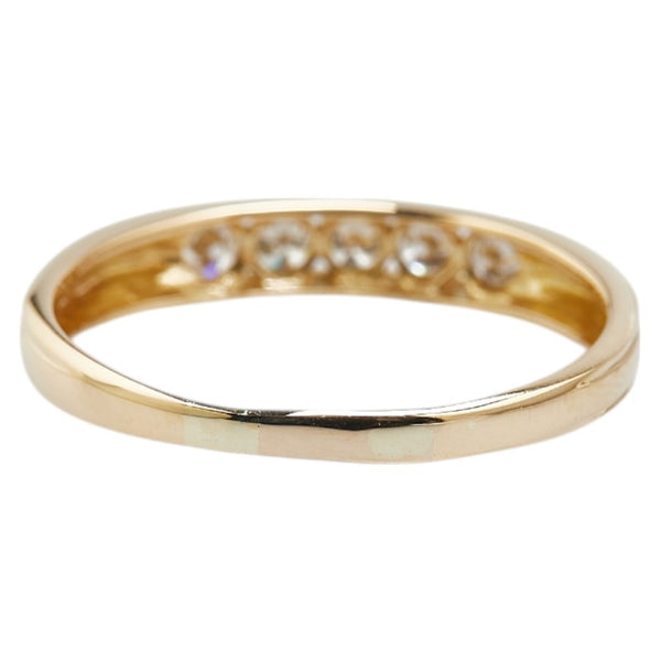 K18YG イエローゴールド ダイヤ0.33ct 一文字 リング 指輪 メンズ 18号 【中古】