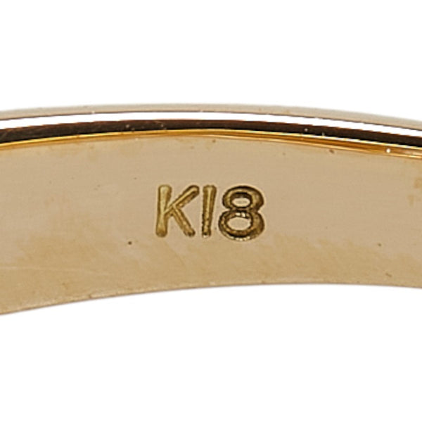 K18YG イエローゴールド ダイヤ0.33ct 一文字 リング 指輪 メンズ 18号 【中古】