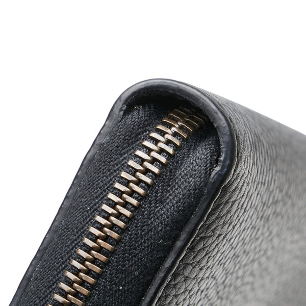 グッチ GGマーモント バンブー ラウンドファスナー ロングウォレット 長財布 739499 ブラック レザー レディース GUCCI 【中古】