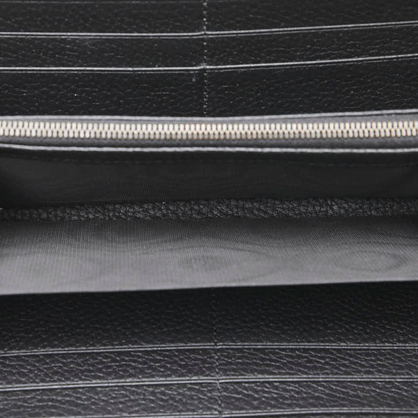 グッチ GGマーモント バンブー ラウンドファスナー ロングウォレット 長財布 739499 ブラック レザー レディース GUCCI 【中古】