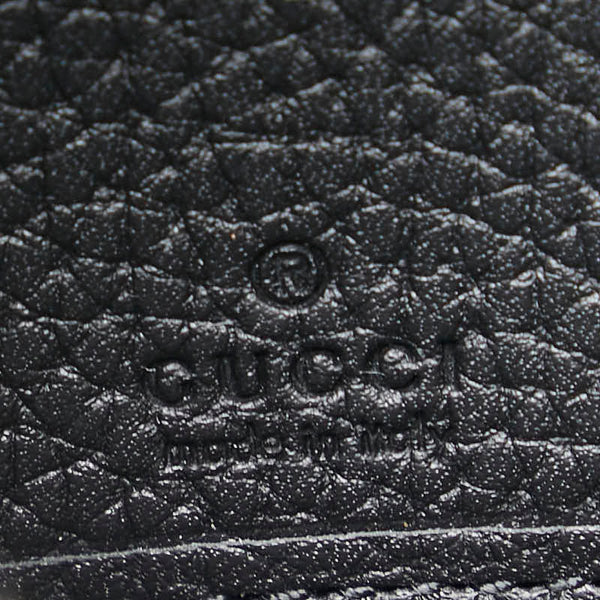 グッチ GGマーモント バンブー ラウンドファスナー ロングウォレット 長財布 739499 ブラック レザー レディース GUCCI 【中古】