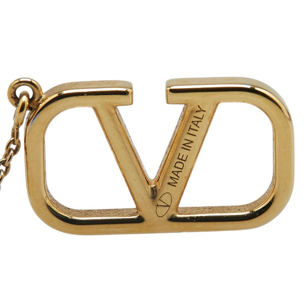 ヴァレンティノ Vロゴ シグネチャー チェーン ピアス ゴールド メッキ レディース VALENTINO 【中古】