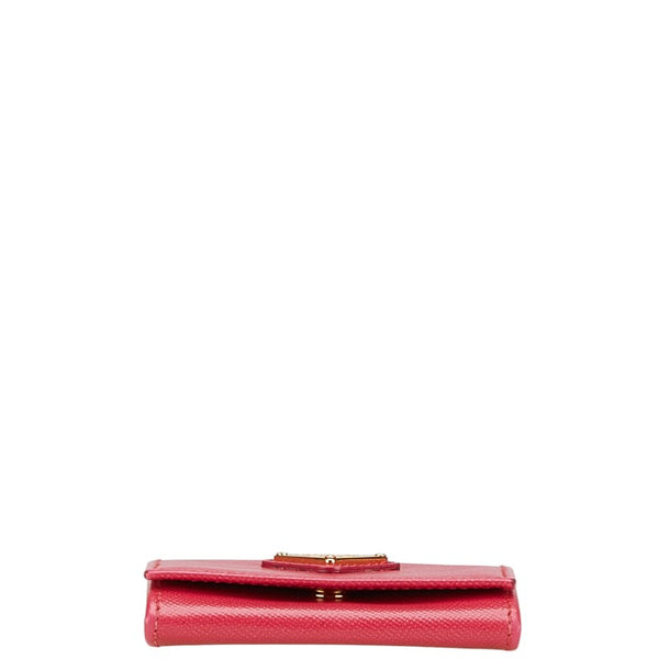 プラダ 三角ロゴプレート コインケース 小銭入れ ピンク レザー レディース PRADA 【中古】