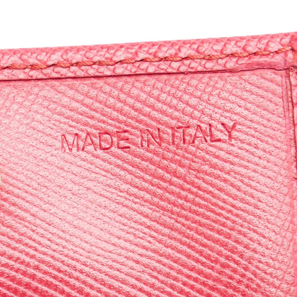 プラダ 三角ロゴプレート コインケース 小銭入れ ピンク レザー レディース PRADA 【中古】