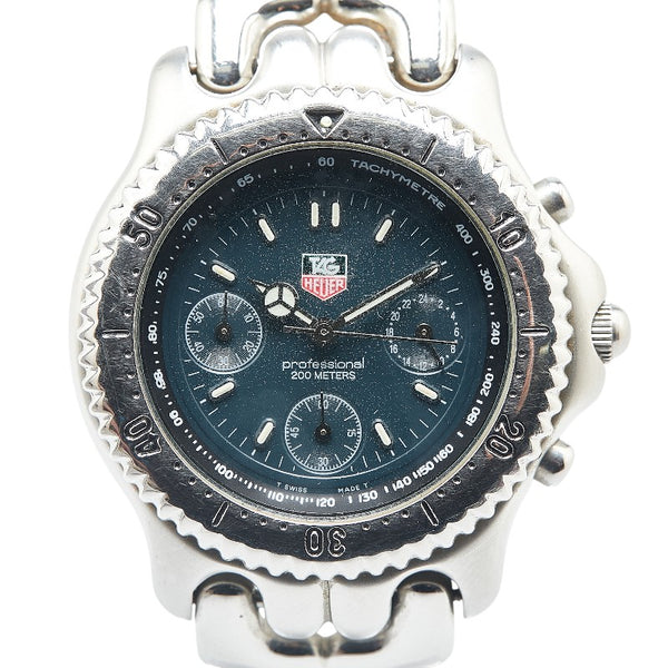 タグホイヤー プロフェッショナル 腕時計 クオーツ ブラック文字盤 ステンレススチール メンズ TAG HEUER 【中古】