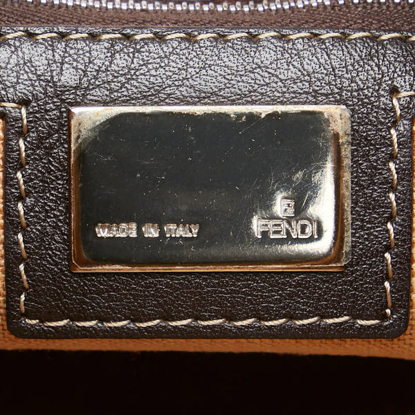 フェンディ ズッカ セレリア 斜め掛け ショルダーバッグ 8BT109 ブラウン キャンバス レザー レディース FENDI 【中古】
