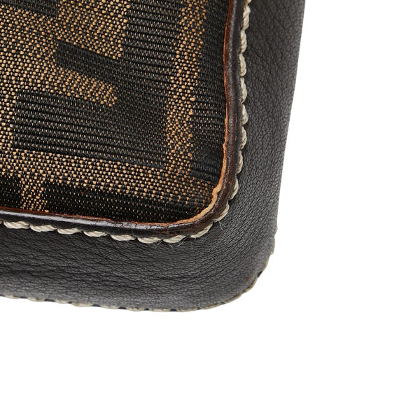 フェンディ ズッカ セレリア 斜め掛け ショルダーバッグ 8BT109 ブラウン キャンバス レザー レディース FENDI 【中古】