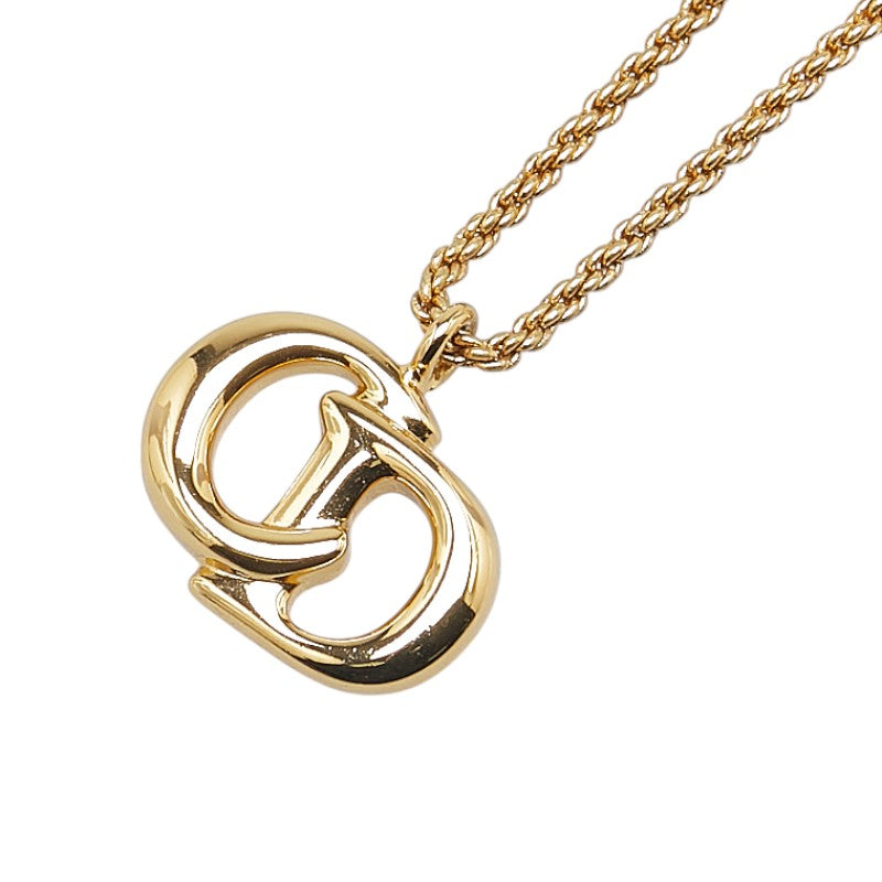クリスチャンディオール CDロゴ ネックレス ゴールド メッキ レディース Christian Dior 【中古】
