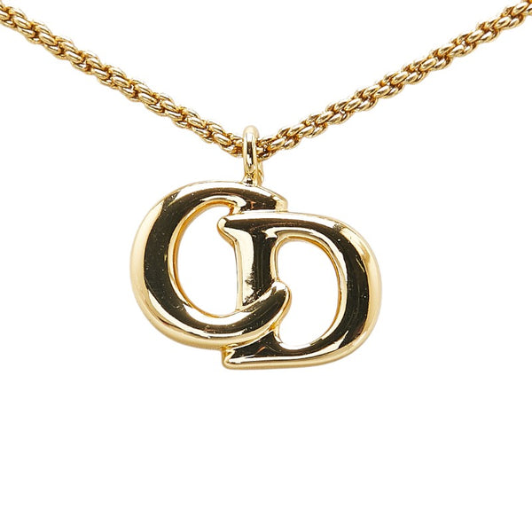 クリスチャンディオール CDロゴ ネックレス ゴールド メッキ レディース Christian Dior 【中古】