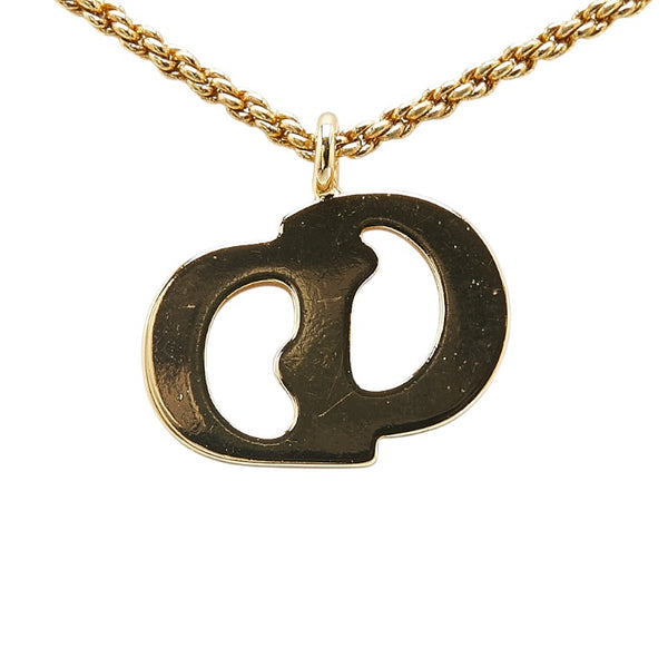 クリスチャンディオール CDロゴ ネックレス ゴールド メッキ レディース Christian Dior 【中古】