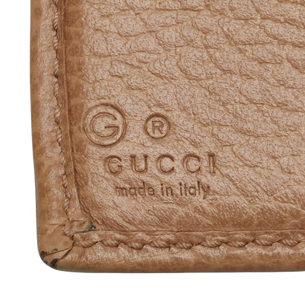 グッチ インターロッキング 三つ折り財布 615525 ベージュ レザー レディース GUCCI 【中古】