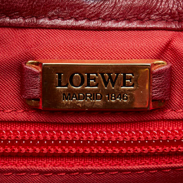 ロエベ アナグラム 斜め掛け ショルダーバッグ レッド レザー レディース LOEWE 【中古】
