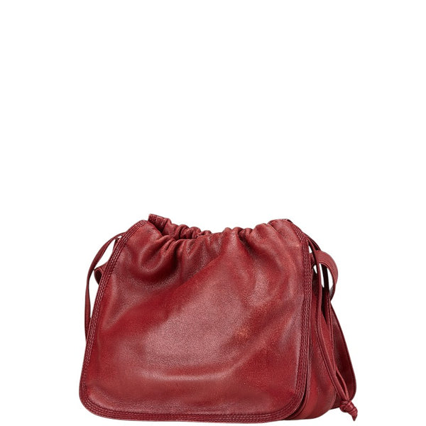 ロエベ アナグラム 斜め掛け ショルダーバッグ レッド レザー レディース LOEWE 【中古】