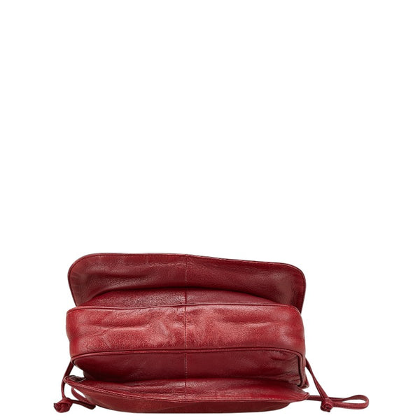 ロエベ アナグラム 斜め掛け ショルダーバッグ レッド レザー レディース LOEWE 【中古】