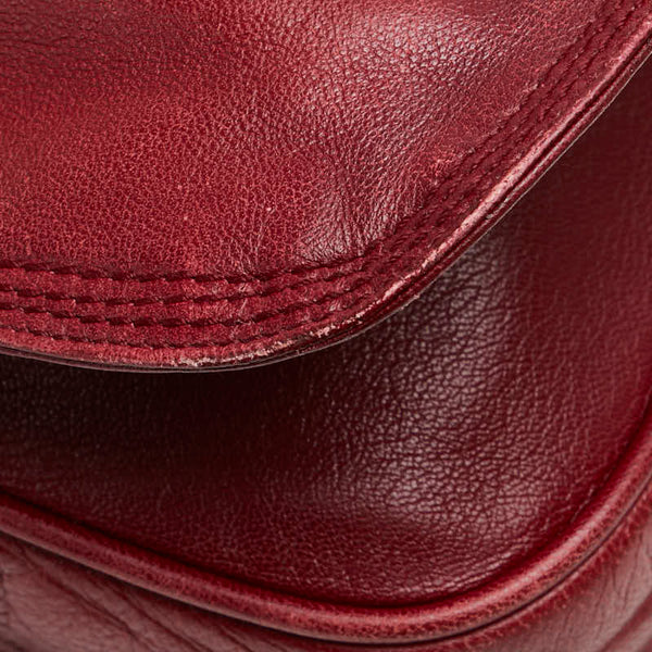 ロエベ アナグラム 斜め掛け ショルダーバッグ レッド レザー レディース LOEWE 【中古】