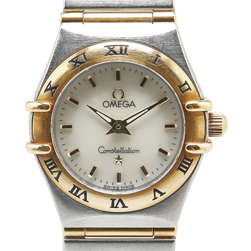 オメガ コンステレーション ミニ 腕時計 1262.70 クオーツ ホワイト文字盤 ステンレススチール メッキ レディース OMEGA 【中古】