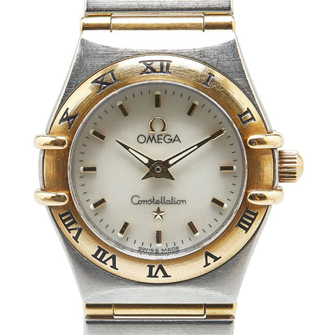 オメガ コンステレーション ミニ 腕時計 1262.70 クオーツ ホワイト文字盤 ステンレススチール メッキ レディース OMEGA 【中古】