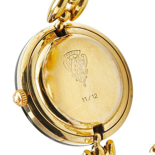 グッチ チェンジベゼル 腕時計 11/12 クオーツ ホワイト文字盤 メッキ レディース GUCCI 【中古】