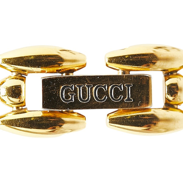 グッチ チェンジベゼル 腕時計 11/12 クオーツ ホワイト文字盤 メッキ レディース GUCCI 【中古】