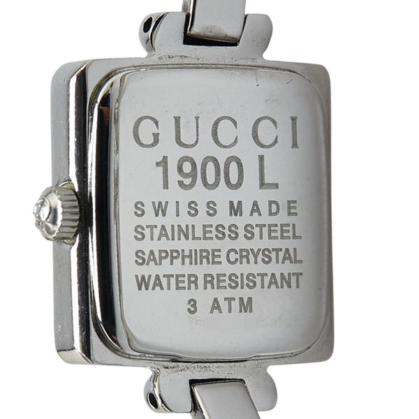 グッチ バングルウォッチ 腕時計 1900L クオーツ ブラック文字盤 ステンレススチール レディース GUCCI 【中古】