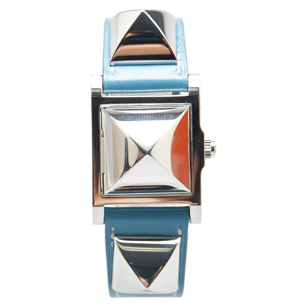 エルメス メドール 腕時計 ME2.210 クオーツ ホワイト文字盤 ステンレススチール レザー レディース HERMES 【中古】