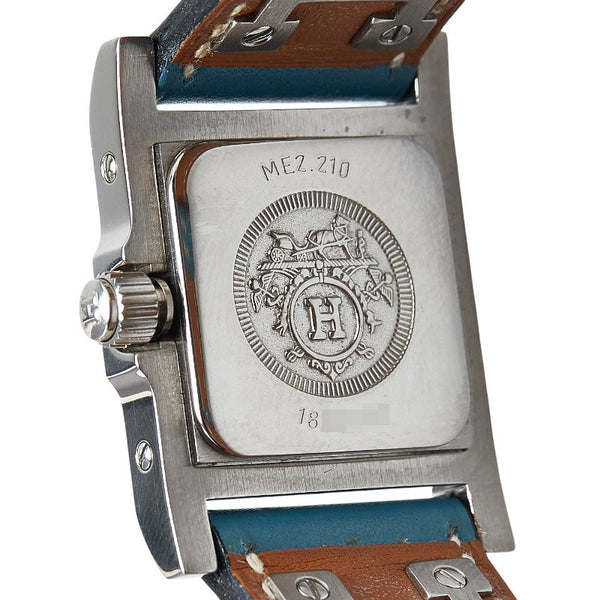 エルメス メドール 腕時計 ME2.210 クオーツ ホワイト文字盤 ステンレススチール レザー レディース HERMES 【中古】