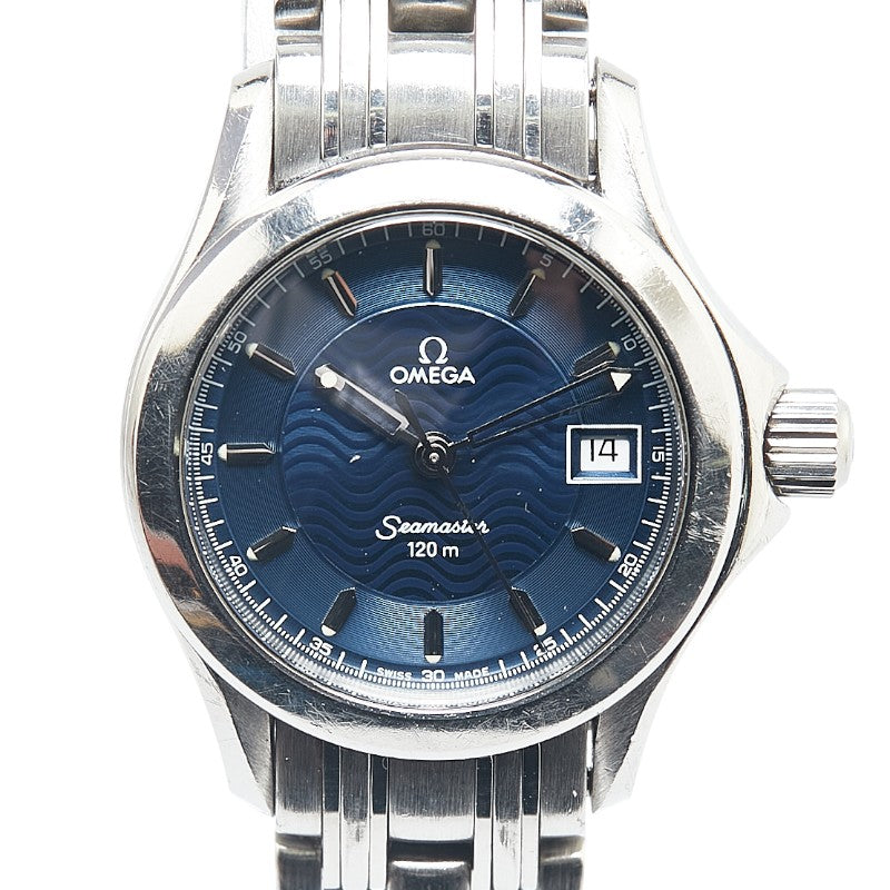 オメガ シーマスター120 腕時計 2581.81 クオーツ ブルー文字盤 ステンレススチール レディース OMEGA 【中古】