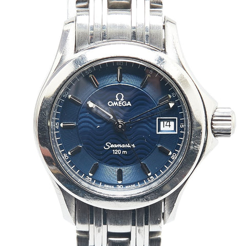 オメガ シーマスター120 腕時計 2581.81 クオーツ ブルー文字盤 ステンレススチール レディース OMEGA 【中古】