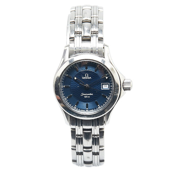 オメガ シーマスター120 腕時計 2581.81 クオーツ ブルー文字盤 ステンレススチール レディース OMEGA 【中古】