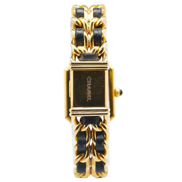 シャネル プルミエール 腕時計 サイズ:M H0001 クオーツ ブラック文字盤 メッキ レザー レディース CHANEL 【中古】