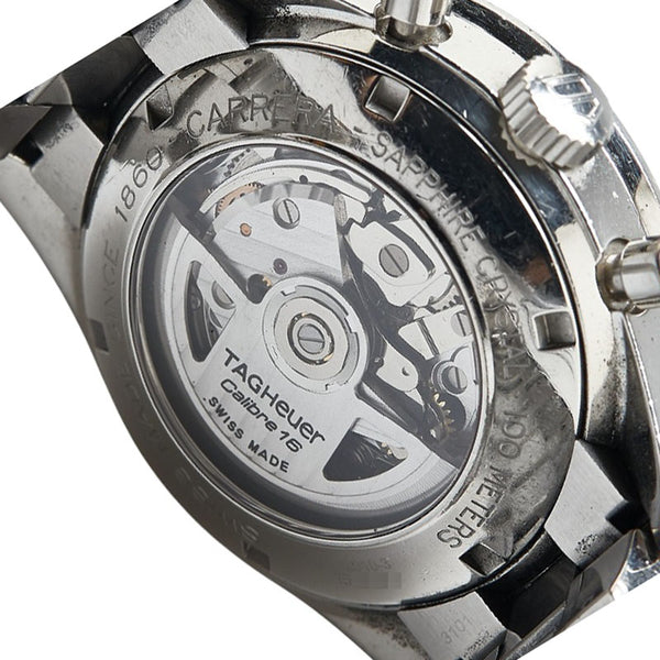 タグホイヤー カレラ 腕時計 CV2010-3 自動巻き ブラック文字盤 ステンレススチール レディース TAG HEUER 【中古】