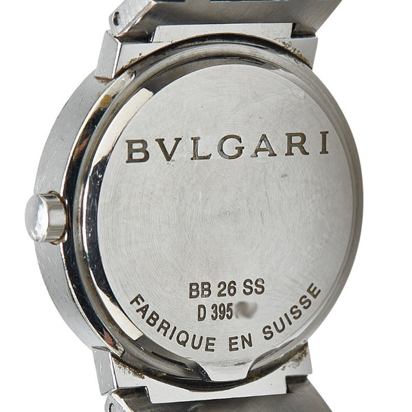 ブルガリ ブルガリブルガリ 12Pダイヤ 腕時計 BB26SS クオーツ ブラック文字盤 ステンレススチール レディース BVLGARI 【中古】
