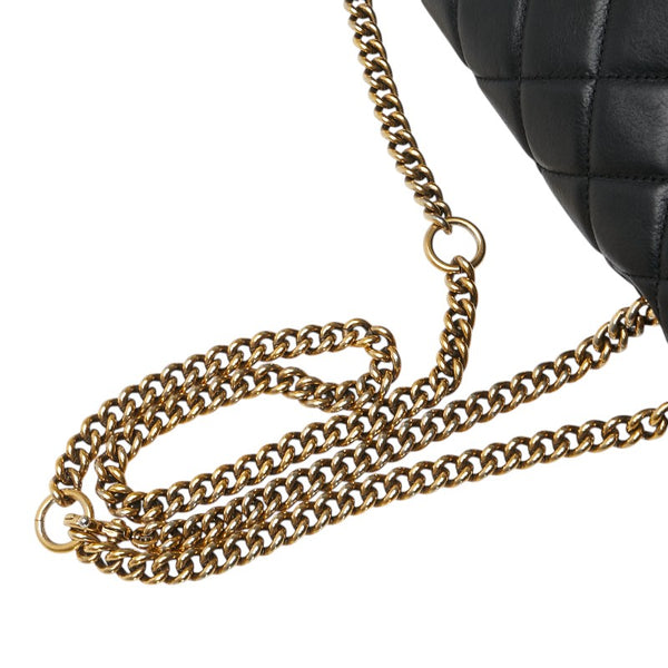 シャネル マトラッセ ココマーク チェーン ショルダーバッグ ブラック ラムスキン レディース CHANEL 【中古】