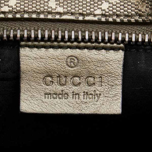 グッチ GGインプリメ トートバッグ ハンドバッグ 211138 メタリックカーキ ゴールド PVC レザー レディース GUCCI 【中古】