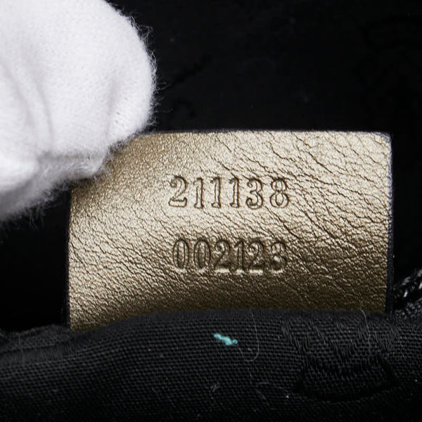 グッチ GGインプリメ トートバッグ ハンドバッグ 211138 メタリックカーキ ゴールド PVC レザー レディース GUCCI 【中古】