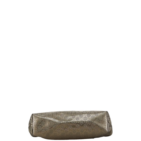 グッチ GGインプリメ トートバッグ ハンドバッグ 211138 メタリックカーキ ゴールド PVC レザー レディース GUCCI 【中古】