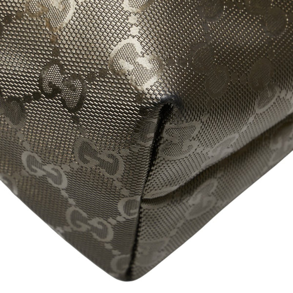 グッチ GGインプリメ トートバッグ ハンドバッグ 211138 メタリックカーキ ゴールド PVC レザー レディース GUCCI 【中古】