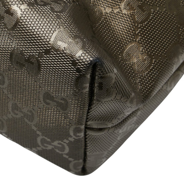 グッチ GGインプリメ トートバッグ ハンドバッグ 211138 メタリックカーキ ゴールド PVC レザー レディース GUCCI 【中古】