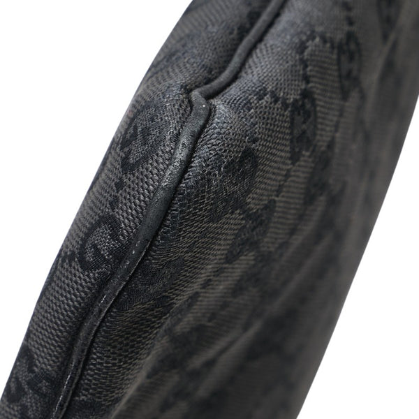 グッチ GGキャンバス 斜め掛け ショルダーバッグ 113013 ブラック キャンバス レザー レディース GUCCI 【中古】