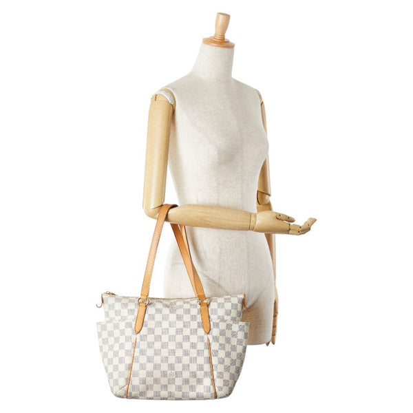 ルイ ヴィトン ダミエ アズール トータリーPM トートバッグ ショルダーバッグ N51261 ホワイト PVC レザー レディース LOUIS VUITTON 【中古】