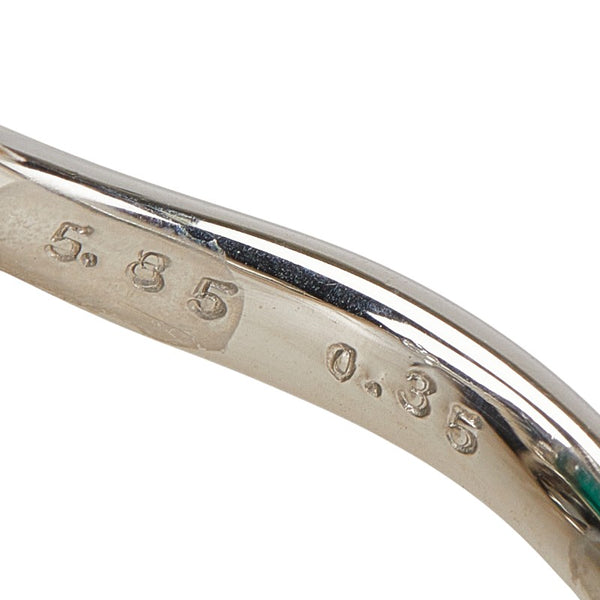 Pt900 プラチナ エメラルド5.85ct ダイヤ0.35ct リング 指輪 レディース 11号 【中古】