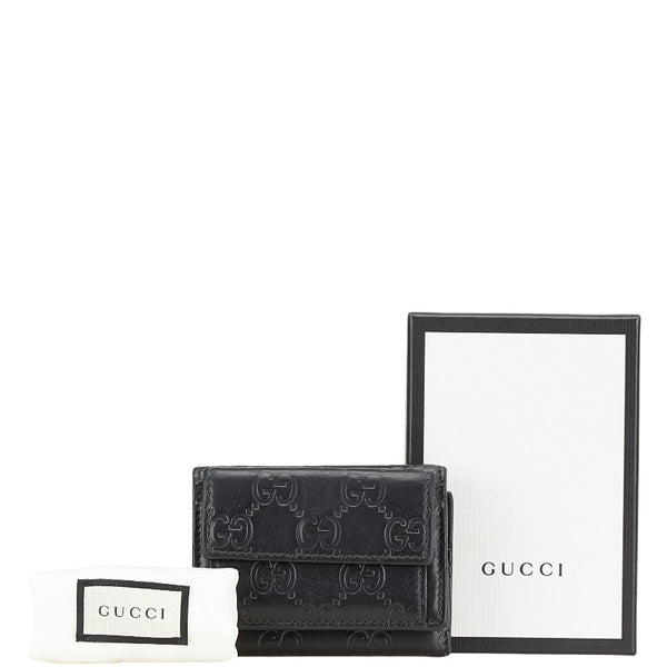 グッチ グッチシマ 二つ折り財布 ブラック PVC レザー レディース GUCCI 【中古】