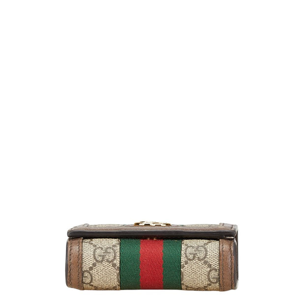 グッチ GGスプリーム オフィディア ダブルG シェリーライン 二つ折り財布 625703 ブラウン PVC レザー レディース GUCCI 【中古】