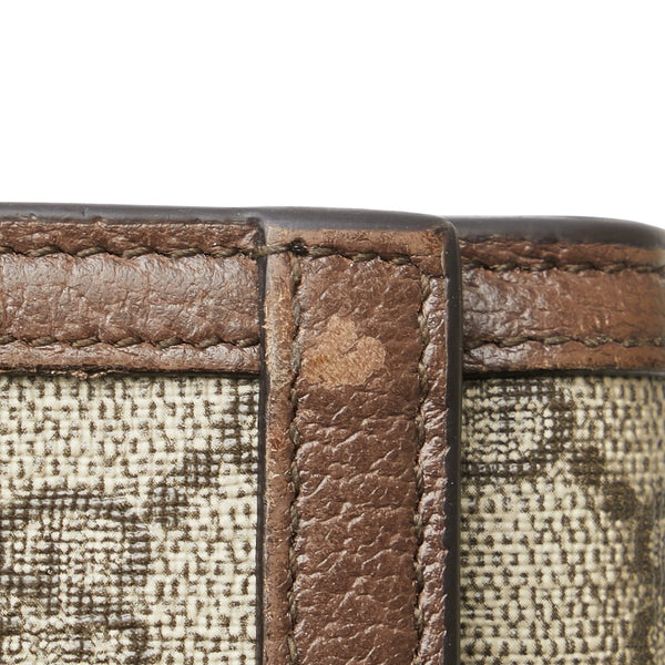 グッチ GGスプリーム オフィディア ダブルG シェリーライン 二つ折り財布 625703 ブラウン PVC レザー レディース GUCCI 【中古】