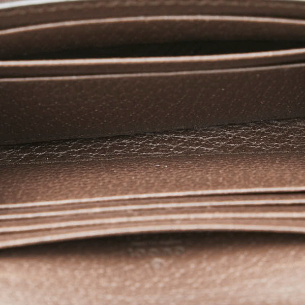 グッチ GGスプリーム オフィディア ダブルG シェリーライン 二つ折り財布 625703 ブラウン PVC レザー レディース GUCCI 【中古】