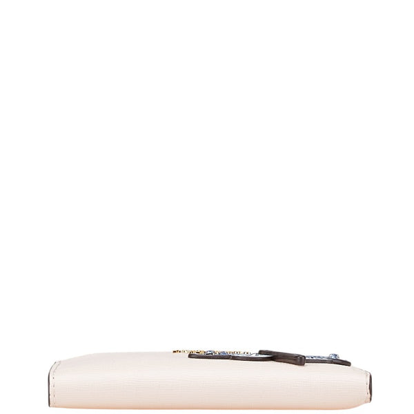 ケイトスペード ロゴ トンボ モチーフ ラインストーン 二つ折り財布 ピンク ブルー レザー レディース Kate Spade 【中古】