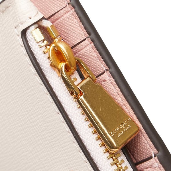 ケイトスペード ロゴ トンボ モチーフ ラインストーン 二つ折り財布 ピンク ブルー レザー レディース Kate Spade 【中古】