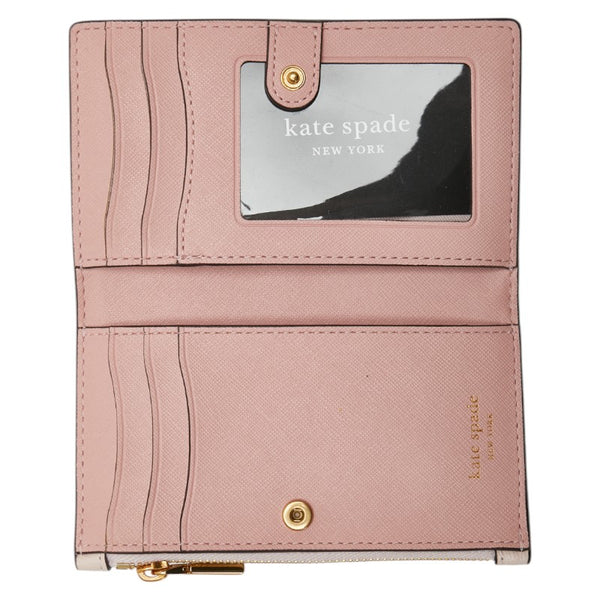 ケイトスペード ロゴ トンボ モチーフ ラインストーン 二つ折り財布 ピンク ブルー レザー レディース Kate Spade 【中古】