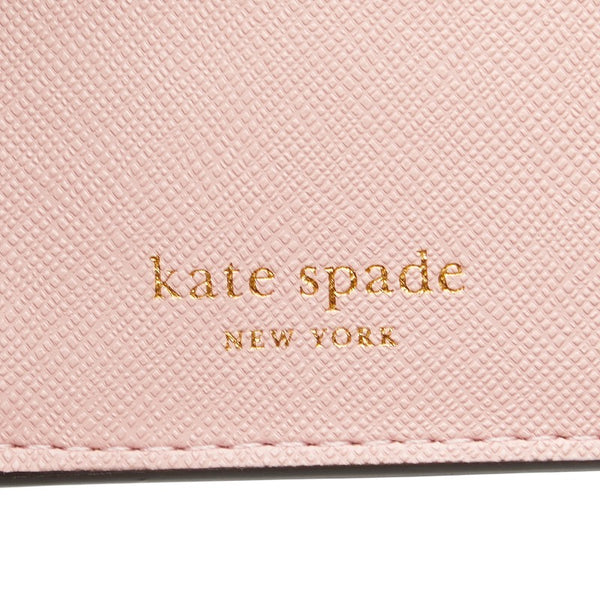 ケイトスペード ロゴ トンボ モチーフ ラインストーン 二つ折り財布 ピンク ブルー レザー レディース Kate Spade 【中古】