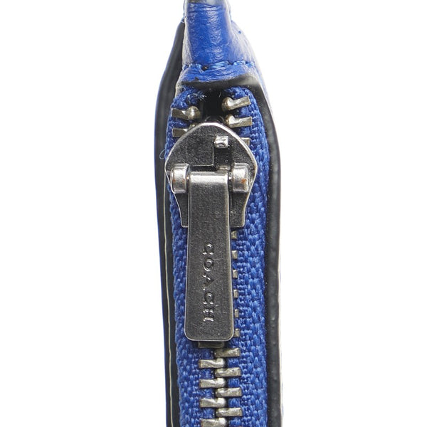 コーチ カードケース コインケース ブルー レザー レディース COACH 【中古】